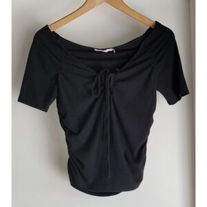 Jonathan Simkhai Standard Black Top Size S Women's Casual Blouse Sleek